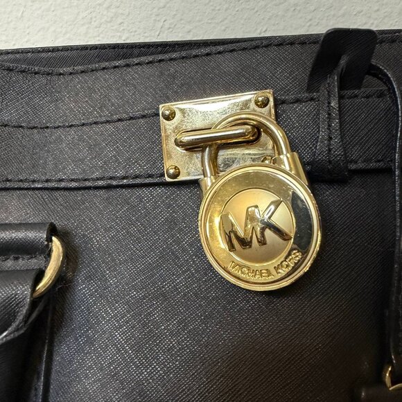 Michael Kors Hamilton Tote Bag – Black Leather – Women’s Handbag - Picture 13 of 16